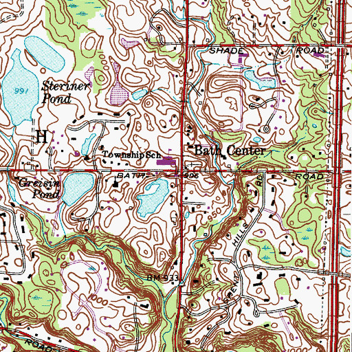 Topographic Map of Bath Fire Department, OH