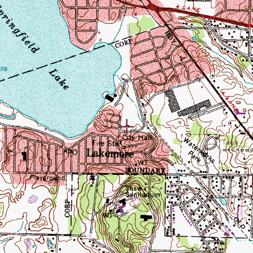 Topographic Map of Lakemore Fire Department, OH