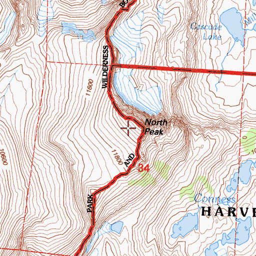 Topographic Map of North Peak, CA
