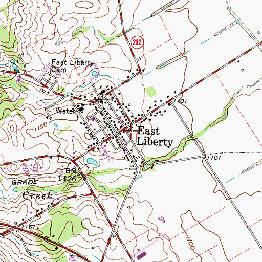 Topographic Map of Perry Township Volunteer Fire Department, OH