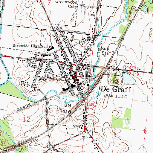 Topographic Map of De Graff Fire Department, OH