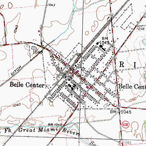 Topographic Map of Richland Township Fire Department, OH