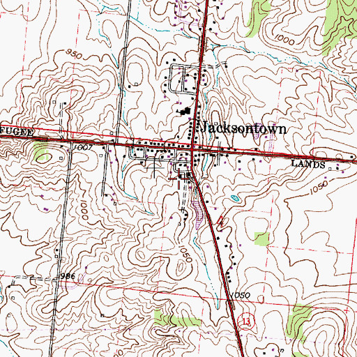 Topographic Map of Licking Township Fire Company Station 1, OH