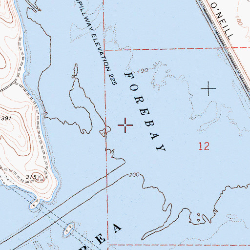 Topographic Map of O'Neill Forebay, CA