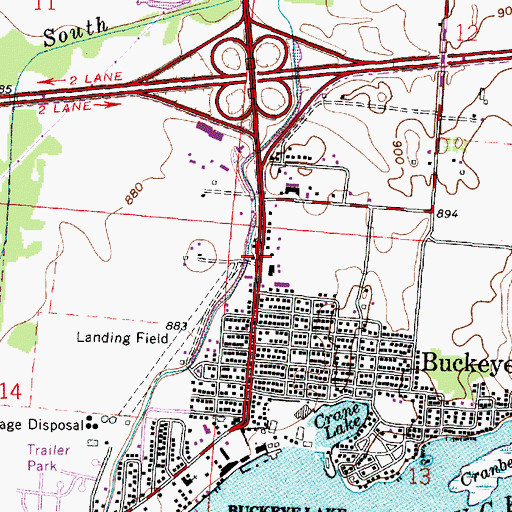 Topographic Map of Buckeye Lake Village Fire Department, OH