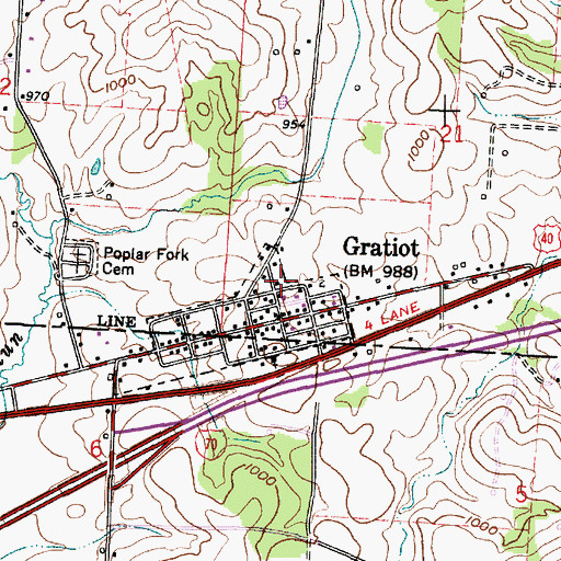 Topographic Map of National Trail Volunteer Fire Department, OH
