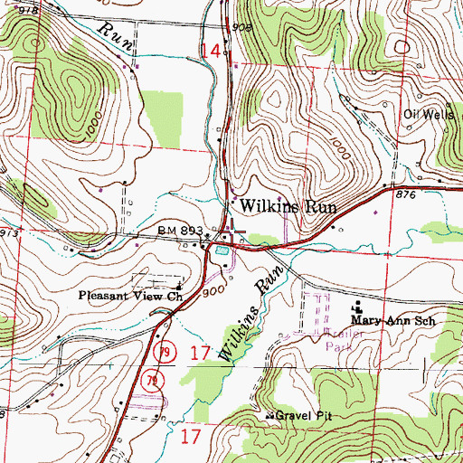 Topographic Map of Mary Ann Township Volunteer Fire Department, OH