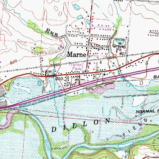 Topographic Map of Madison Township Fire Department, OH