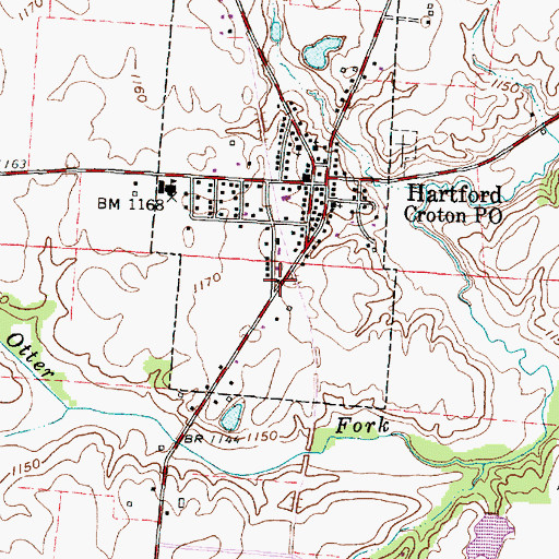Topographic Map of Hartford Volunteer Fire Department, OH