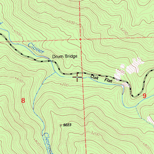 Topographic Map of Oak Flat, CA