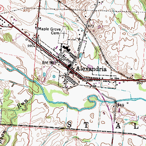 Topographic Map of Saint Albans Township Fire Department, OH