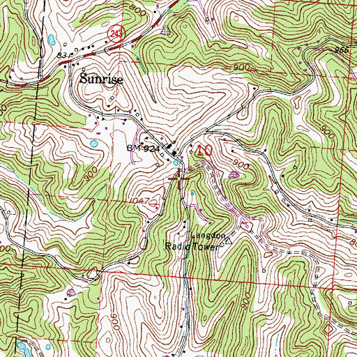 Topographic Map of Fayette Township Fire Station 2, OH