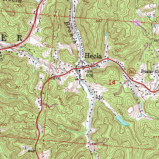 Topographic Map of Upper Township Volunteer Fire Department, OH
