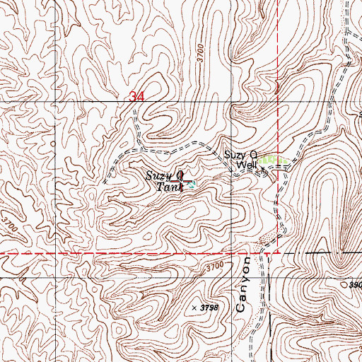 Topographic Map of Suzy Q Tank, AZ