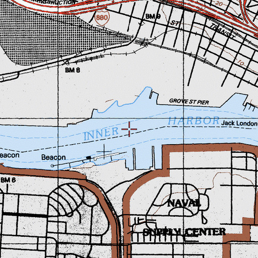 Topographic Map of Oakland Inner Harbor, CA
