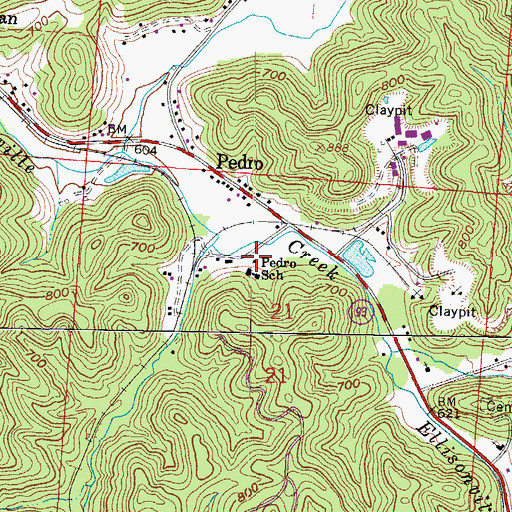 Topographic Map of Elizabeth Township Volunteer Fire Department Station 1 Headquarters, OH