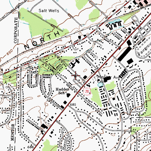 Topographic Map of Painesville Township Fire Department Station 1, OH