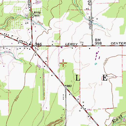 Topographic Map of Leroy Township Fire Department, OH
