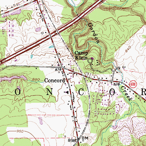 Topographic Map of Concord Township Fire Department Station 1, OH
