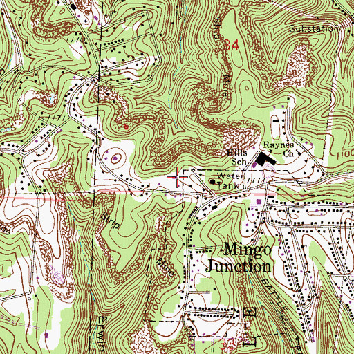 Topographic Map of Hillndale Volunteer Fire Department, OH