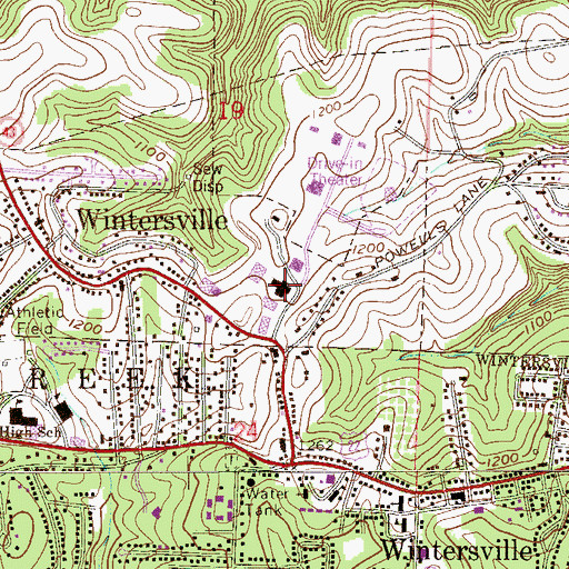 Topographic Map of Wintersville Volunteer Fire Department, OH