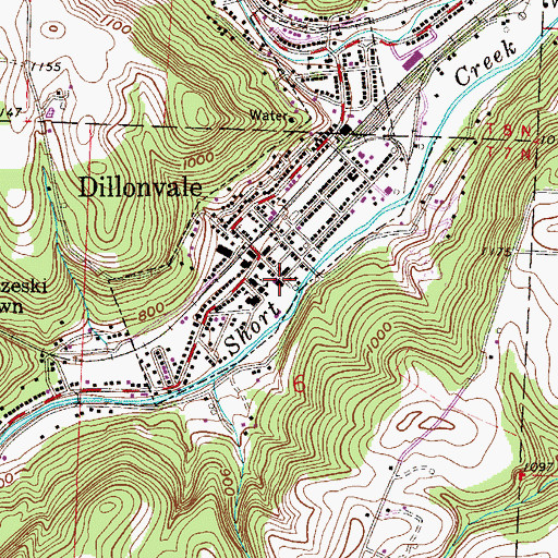 Topographic Map of Dillonvale Volunteer Fire Department, OH