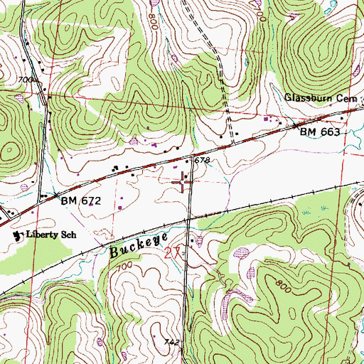 Topographic Map of Liberty Township Fire Department, OH