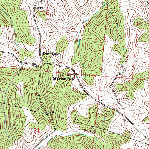 Topographic Map of Marion Township Fire Department, OH