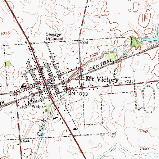 Topographic Map of Southeast Hardin - Northwest Union Joint Fire District, OH