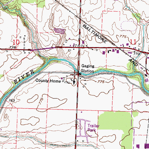 Topographic Map of Liberty Township Fire Department, OH