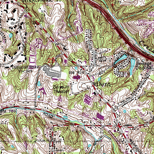 Topographic Map of Green Township Fire and Emergency Medical Services Department Station 53, OH