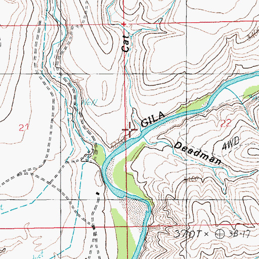 Topographic Map of Cat Canyon, AZ