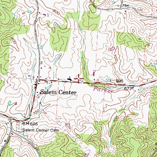 Topographic Map of Salem Center Fire Department, OH