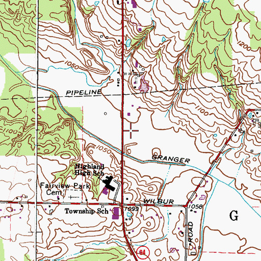 Topographic Map of Granger Township Fire Department and Rescue, OH