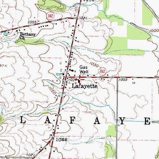 Topographic Map of Lafayette Township Fire Department - Station 1, OH