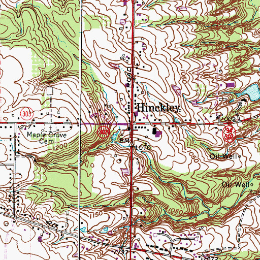 Topographic Map of Hinckley Fire Department, OH