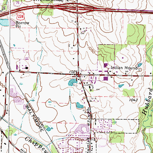 Topographic Map of Seville - Guilford Fire and EMS Department, OH