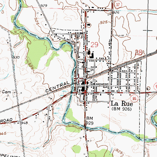 Topographic Map of Scioto Valley Fire Department, OH