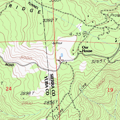 Topographic Map of Our House, CA