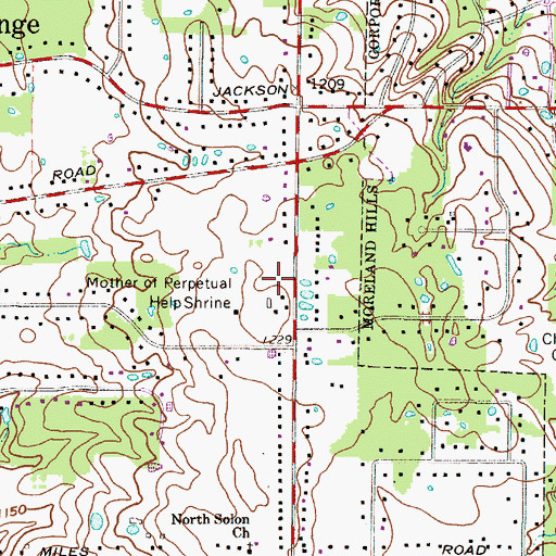 Topographic Map of Orange Village Fire Department, OH