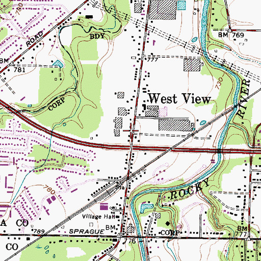 Topographic Map of Olmsted Falls Fire Department, OH
