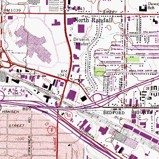 Topographic Map of North Randall Fire Department, OH