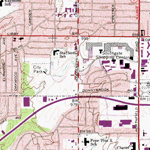 Topographic Map of Maple Heights Fire Department, OH