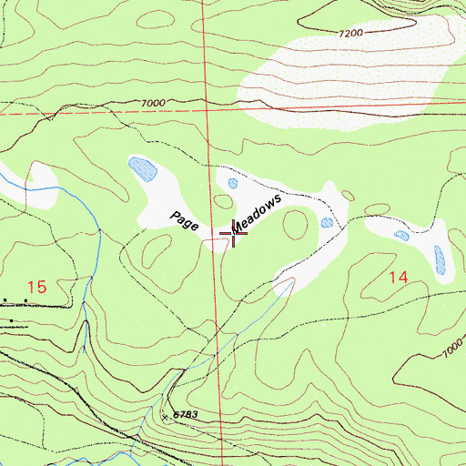 Topographic Map of Page Meadows, CA