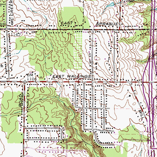 Topographic Map of Broadview Heights Fire Department Station 1, OH