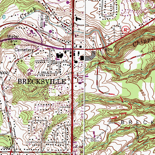 Topographic Map of Brecksville Fire Department, OH