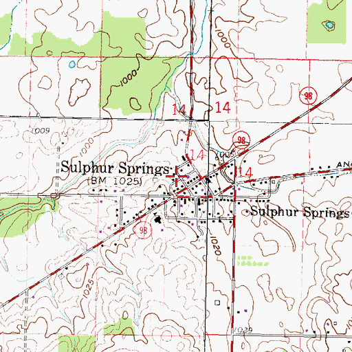 Topographic Map of Liberty Township Fire Department, OH
