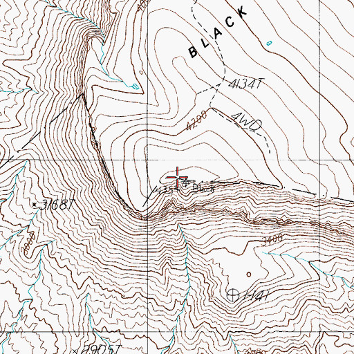 Topographic Map of Black Mesa, AZ