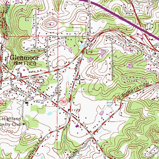 Topographic Map of Glenmoor Volunteer Fire Department, OH
