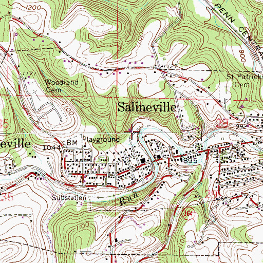 Topographic Map of Salineville Volunteer Fire Department, OH